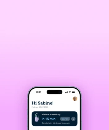 iPhone with fabel App showing the dashboard with a therapy section