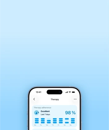 iPhone with fabel App showing the dashboarf with a therapy section