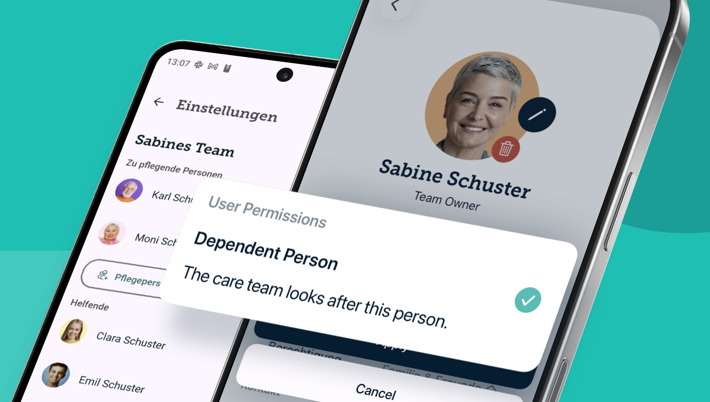 Image of the settings view and user permissions