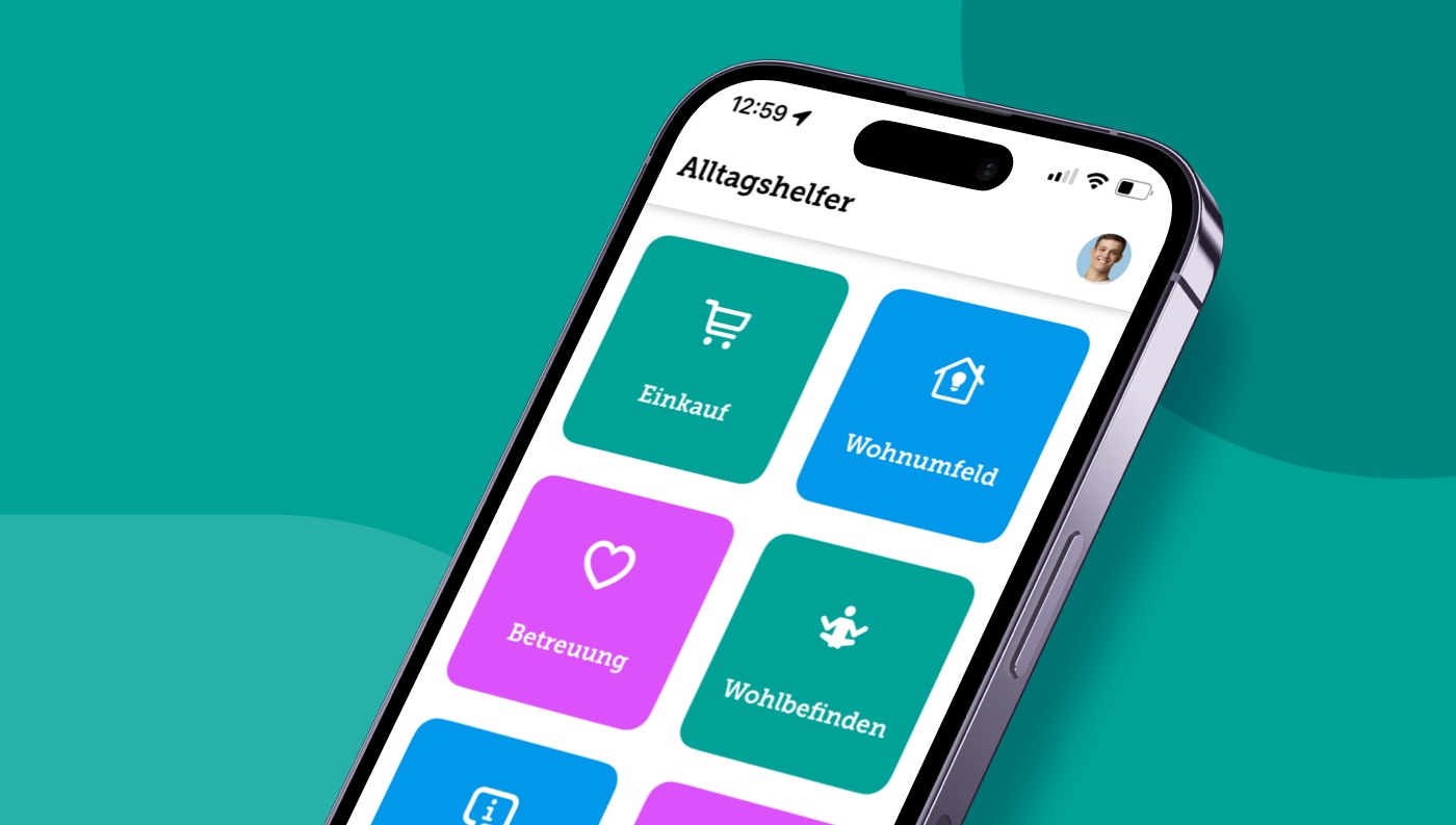 App Ansicht des Alltagshelfer Bereichs